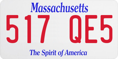 MA license plate 517QE5