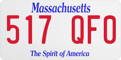 MA license plate 517QF0