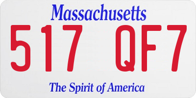 MA license plate 517QF7