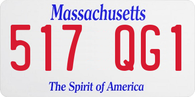 MA license plate 517QG1