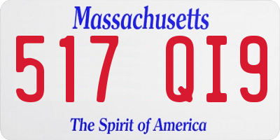 MA license plate 517QI9