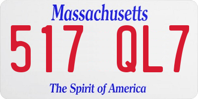 MA license plate 517QL7
