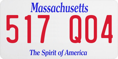 MA license plate 517QO4