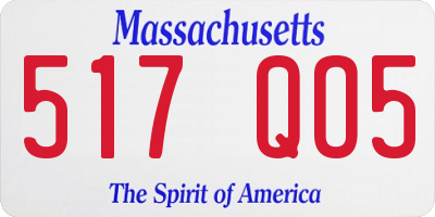 MA license plate 517QO5