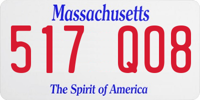 MA license plate 517QO8