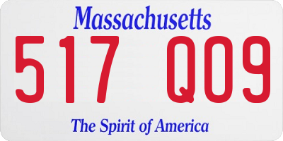 MA license plate 517QO9