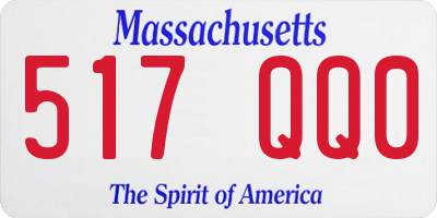 MA license plate 517QQ0