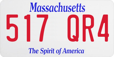 MA license plate 517QR4