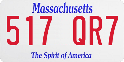 MA license plate 517QR7
