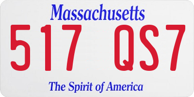 MA license plate 517QS7