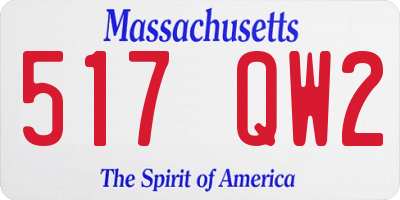 MA license plate 517QW2