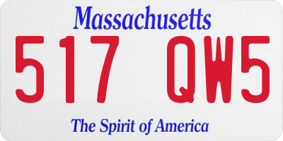 MA license plate 517QW5