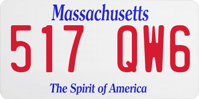 MA license plate 517QW6