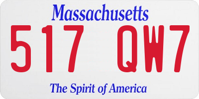 MA license plate 517QW7