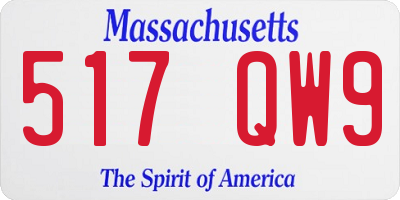 MA license plate 517QW9