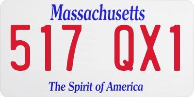 MA license plate 517QX1
