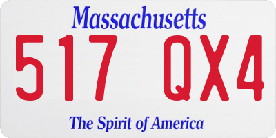 MA license plate 517QX4