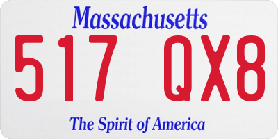 MA license plate 517QX8