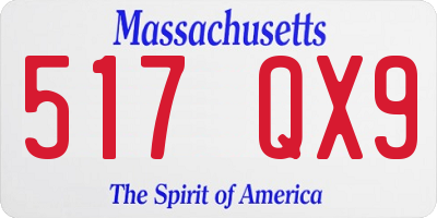 MA license plate 517QX9