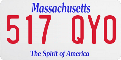 MA license plate 517QY0