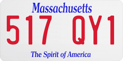 MA license plate 517QY1