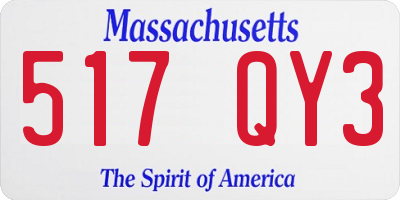 MA license plate 517QY3