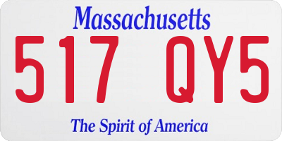 MA license plate 517QY5