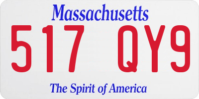 MA license plate 517QY9