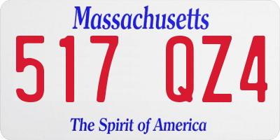 MA license plate 517QZ4