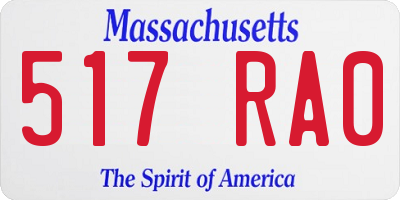 MA license plate 517RA0