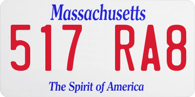 MA license plate 517RA8