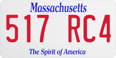 MA license plate 517RC4