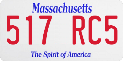 MA license plate 517RC5