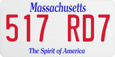 MA license plate 517RD7