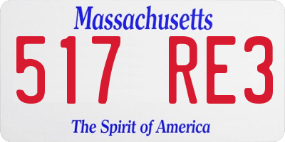 MA license plate 517RE3