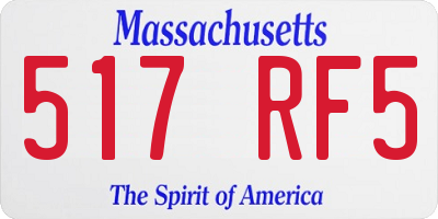 MA license plate 517RF5