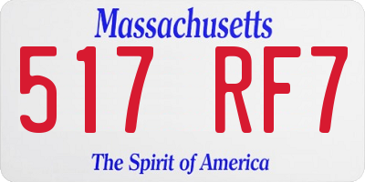 MA license plate 517RF7