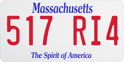 MA license plate 517RI4