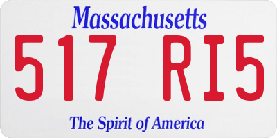 MA license plate 517RI5