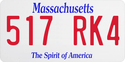 MA license plate 517RK4