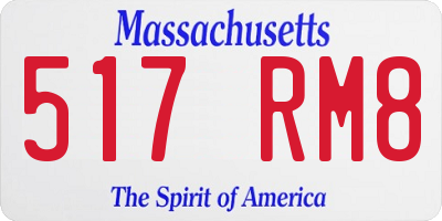 MA license plate 517RM8