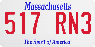 MA license plate 517RN3