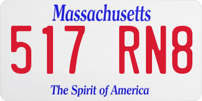 MA license plate 517RN8