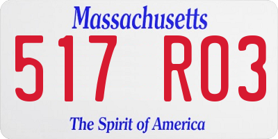 MA license plate 517RO3