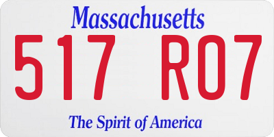 MA license plate 517RO7