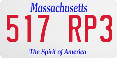 MA license plate 517RP3