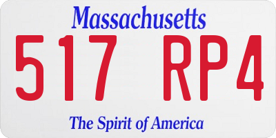MA license plate 517RP4