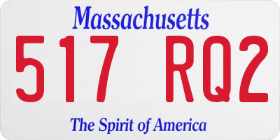 MA license plate 517RQ2