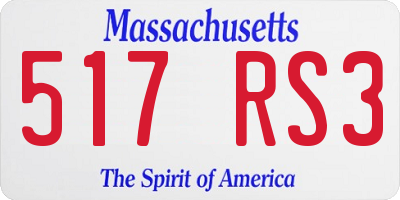 MA license plate 517RS3