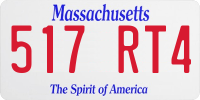 MA license plate 517RT4